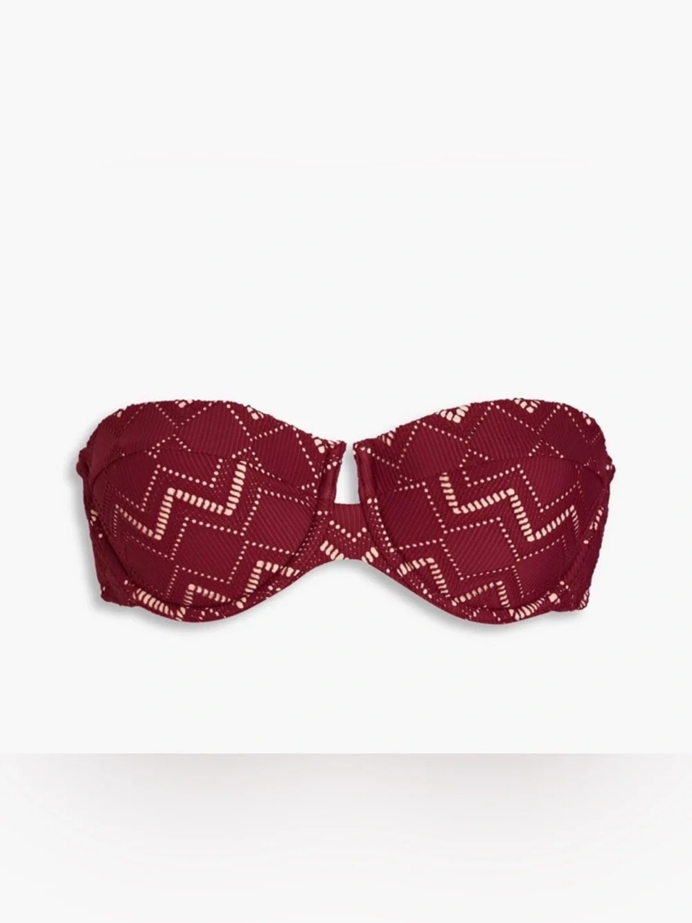 ZIMMERMANN Pointelle-knit bandeau bikini‎ top, Size  3 AB/ US 10